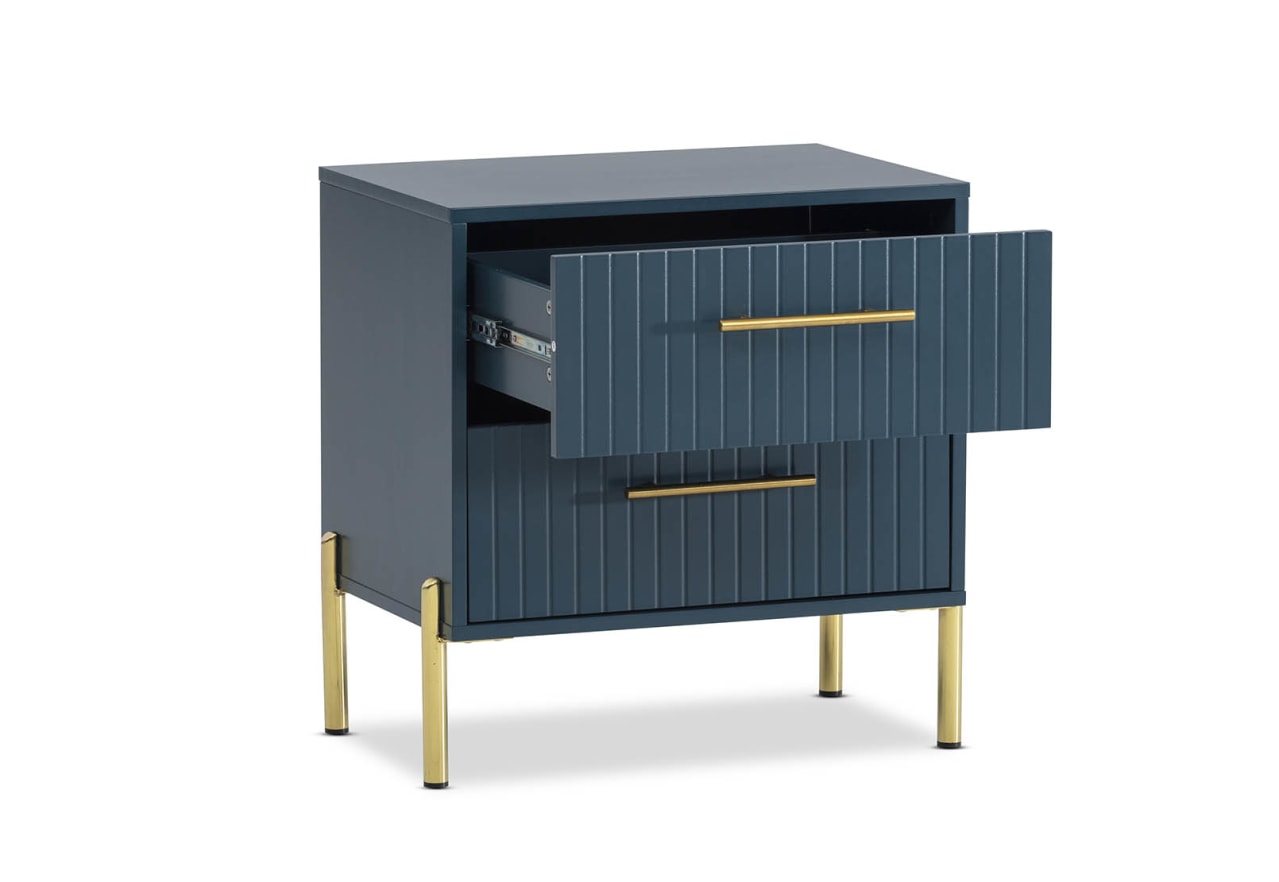 DELGADO Teal 2 Drawer Bedside – image 4 of 6