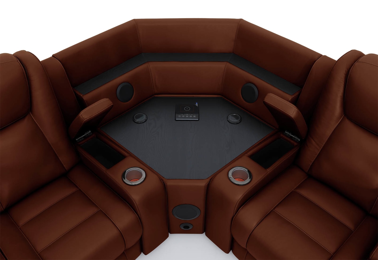SENTINAL MK2 LEATHER 5 Piece Corner with LHF Console – image 7 of 12