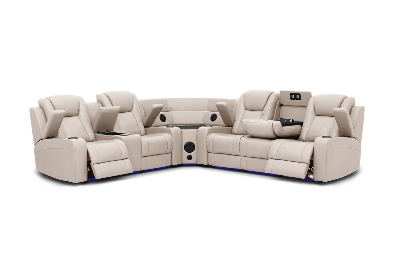 SENTINAL MK2 LEATHER 5 Piece Corner with LHF Console – image 6 of 12