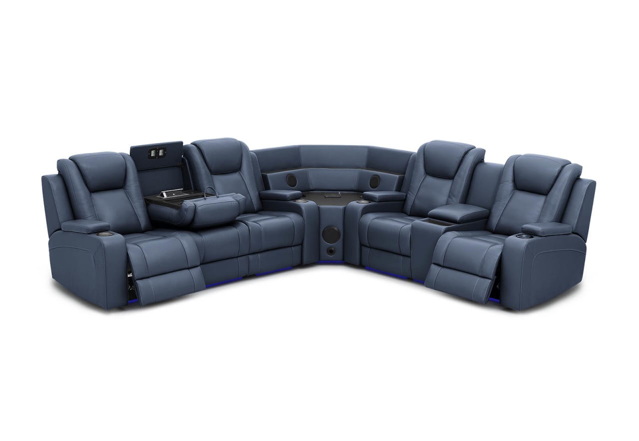 SENTINAL MK2 LEATHER 5 Piece Corner with RHF Console – image 4 of 12