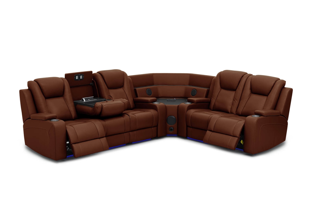 SENTINAL MK2 LEATHER 5 Piece Corner with LHF 3 Seater – image 3 of 9