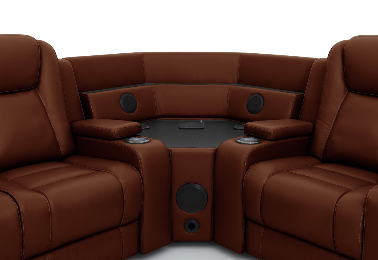 SENTINAL MK2 LEATHER 5 Piece Corner with LHF 3 Seater – image 6 of 9