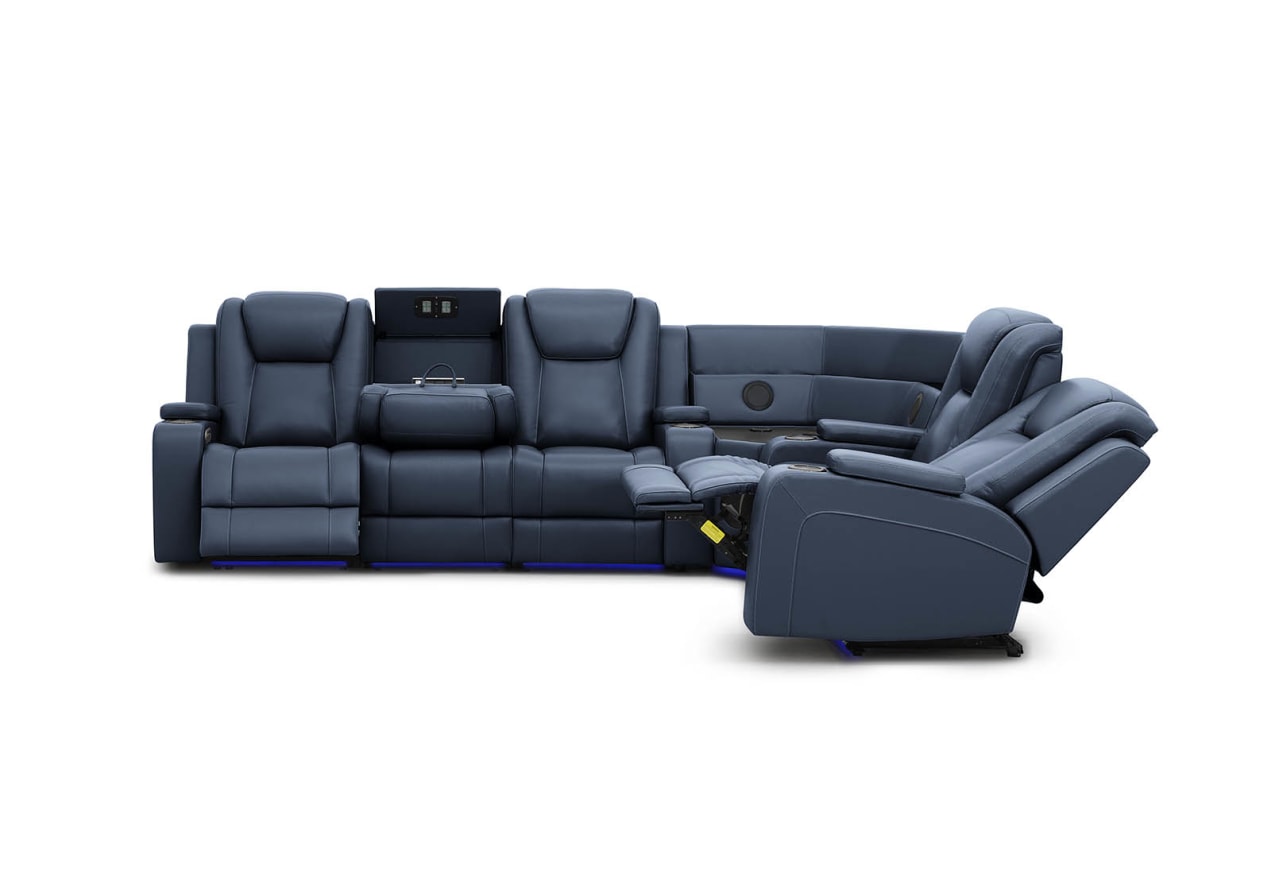 SENTINAL MK2 LEATHER 5 Piece Corner with LHF 3 Seater – image 4 of 9