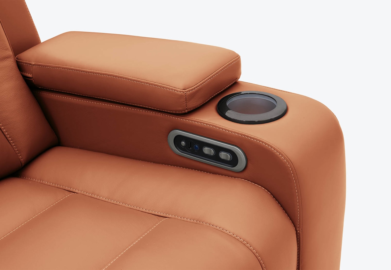 SENTINAL MK2 LEATHER 5 Piece Corner with RHF 3 Seater – image 8 of 9