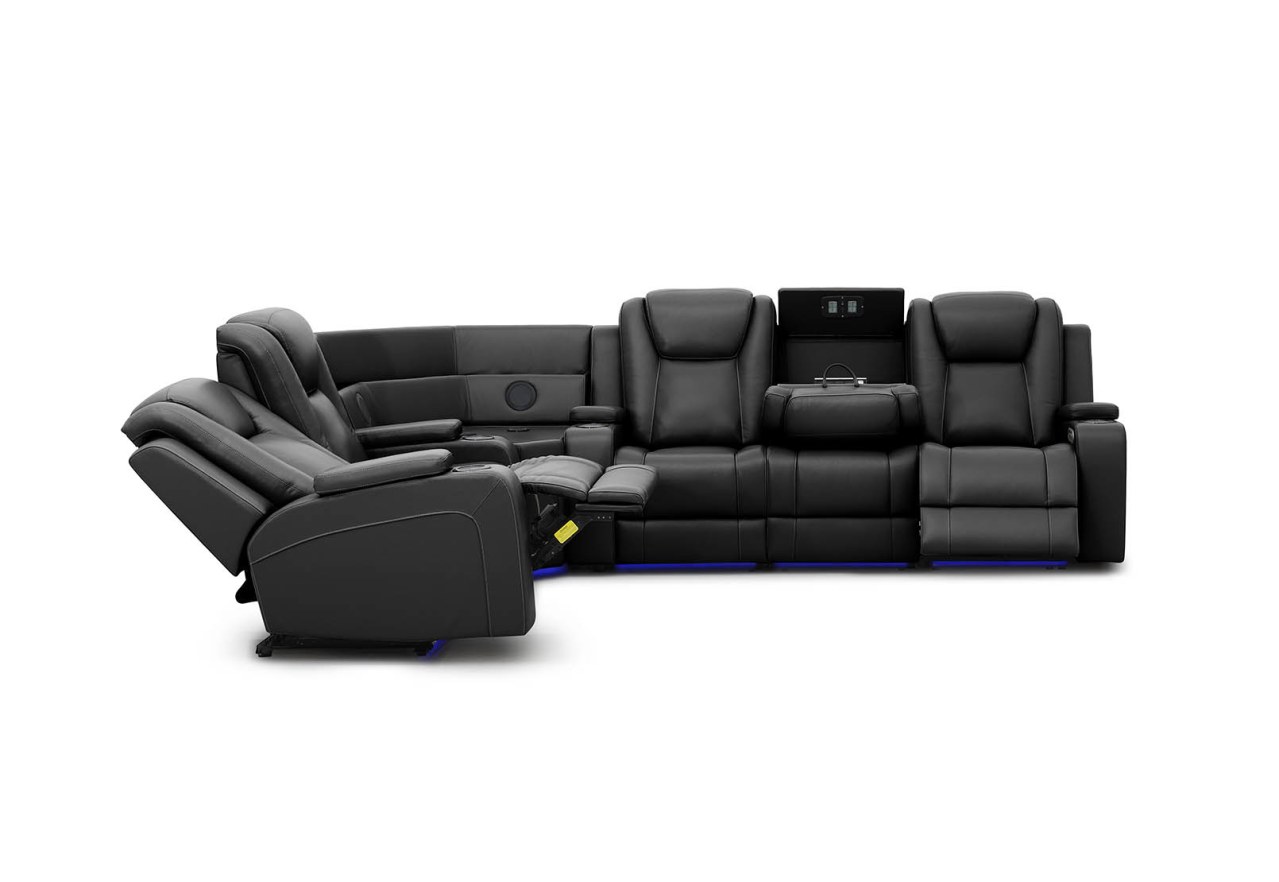 SENTINAL MK2 LEATHER 5 Piece Corner with RHF 3 Seater – image 4 of 9