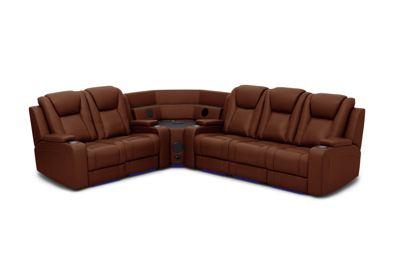 SENTINAL MK2 LEATHER 5 Piece Corner with RHF 3 Seater – image 2 of 9