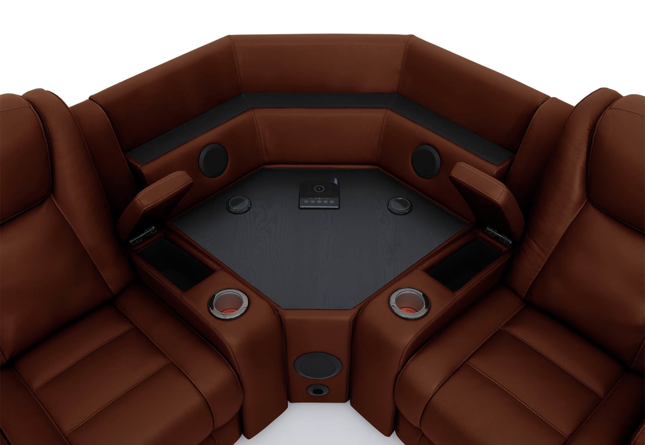 SENTINAL MK2 LEATHER 5 Piece Corner with RHF 3 Seater – image 5 of 9