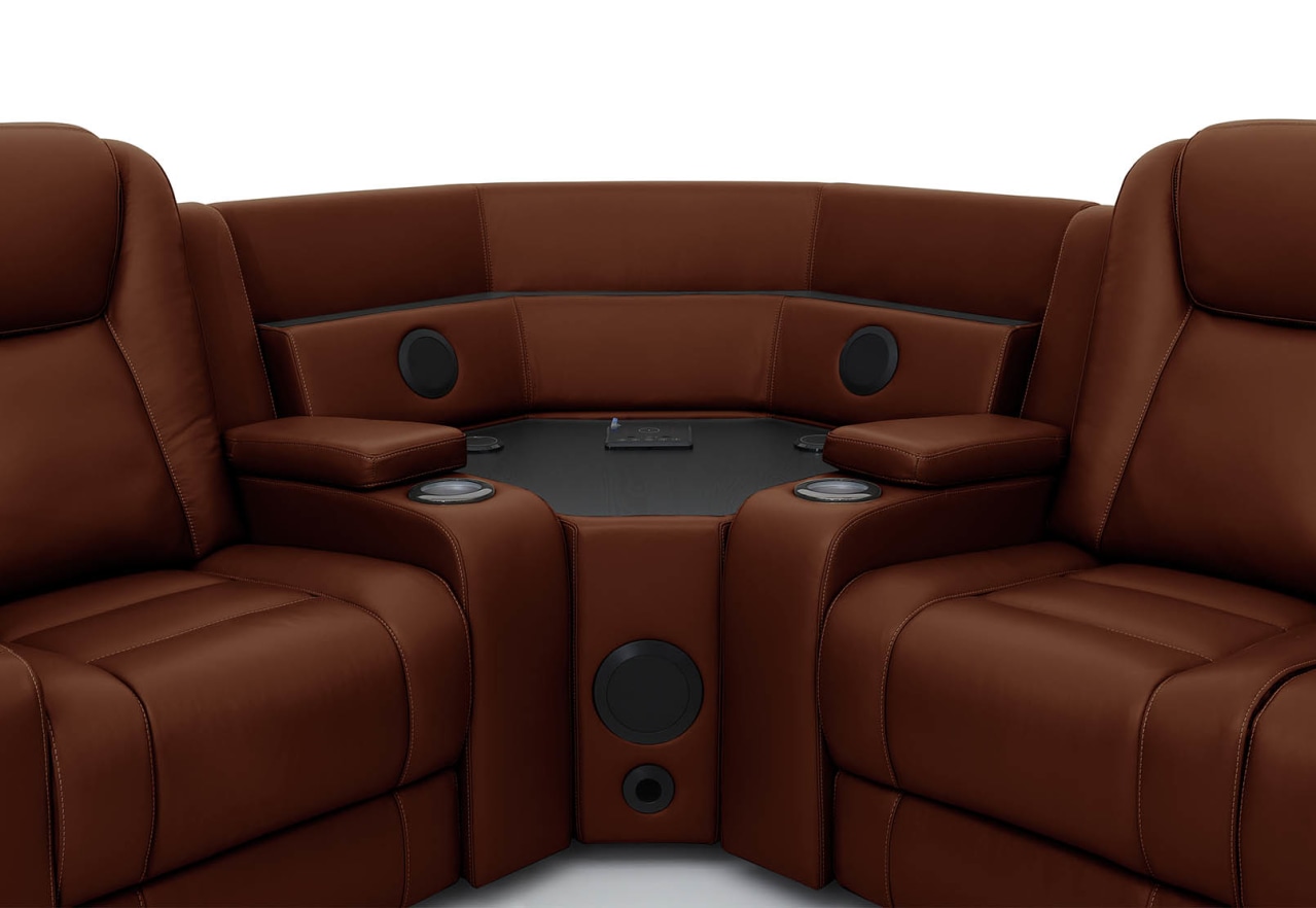 SENTINAL MK2 LEATHER 5 Piece Corner with RHF 3 Seater – image 6 of 9
