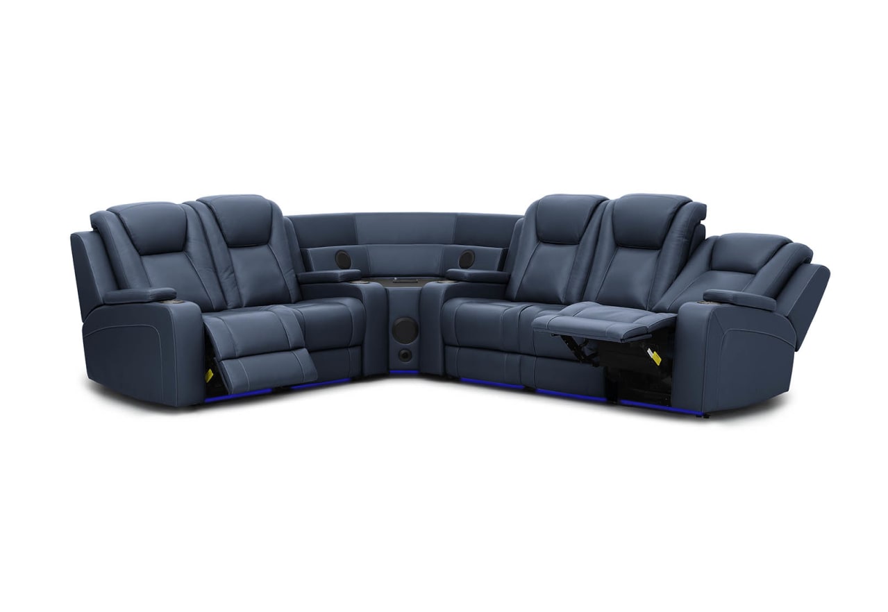SENTINAL MK2 LEATHER 5 Piece Corner with RHF 3 Seater – image 4 of 9