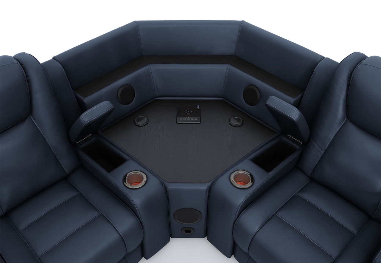 SENTINAL MK2 LEATHER 5 Piece Corner with RHF 3 Seater – image 5 of 9