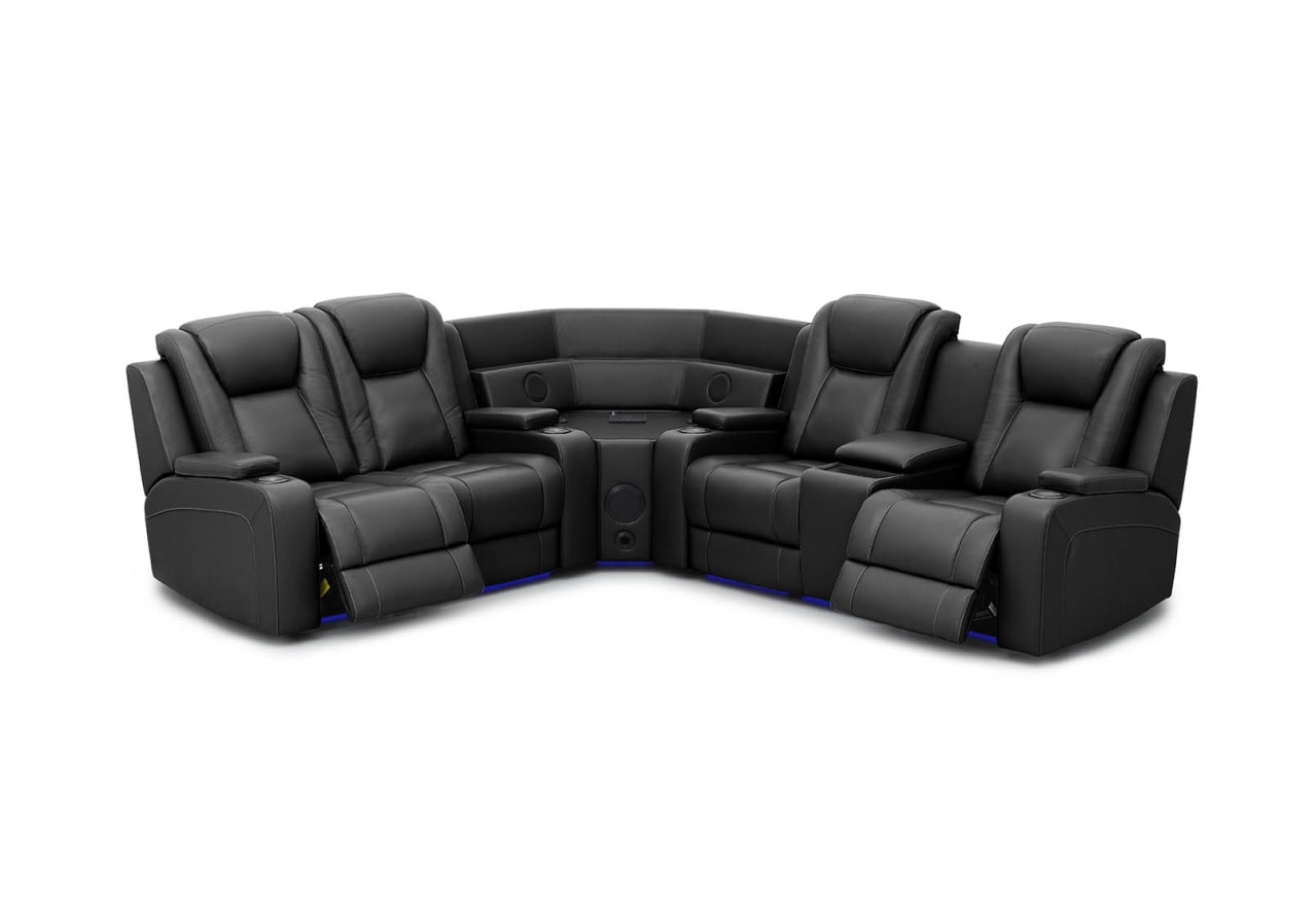 SENTINAL MK2 LEATHER 4 Piece Corner with RHF Console – image 5 of 10
