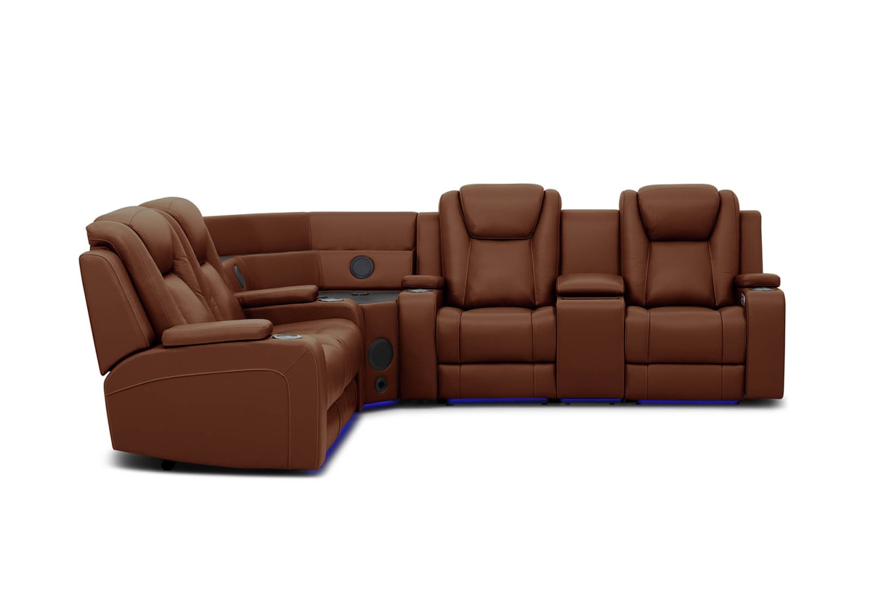 SENTINAL MK2 LEATHER 4 Piece Corner with RHF Console – image 1 of 10