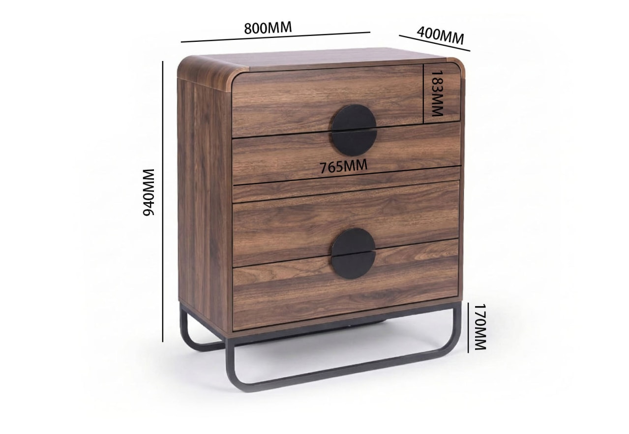 HUGHES 4 Drawer Tall Chest – image 5 of 7