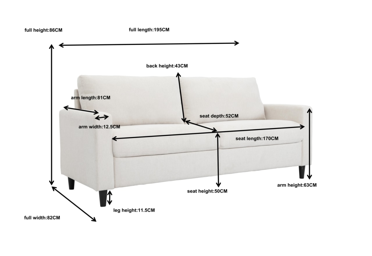 HARTMAN Beige 3 Seat Sofa – image 6 of 8