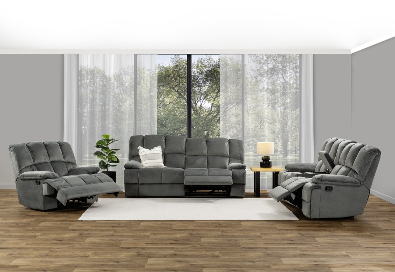 LEBRON FABRIC 3 Seater with 2 inbuilt Recliners – image 14 of 16