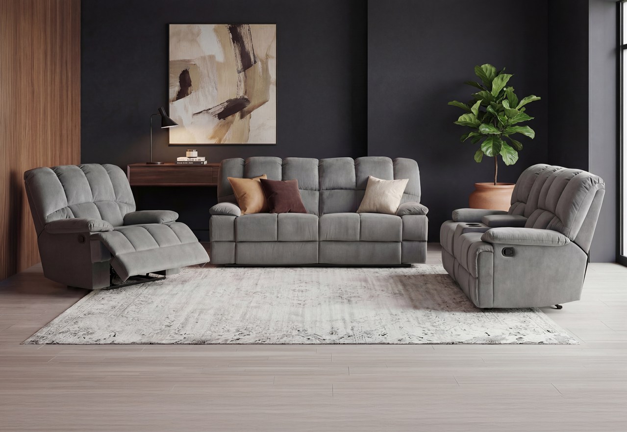LEBRON FABRIC 3 Seater with 2 inbuilt Recliners – image 16 of 16