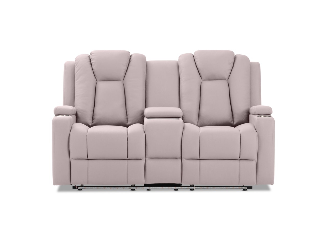 TRAVIS FABRIC 2 Seater with Recliners and Console – image 1 of 21