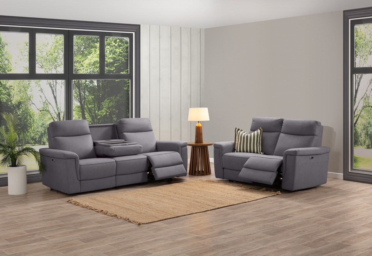 SERGIO FABRIC 2 Seater with 2 inbuilt Electric Recliners – image 11 of 12