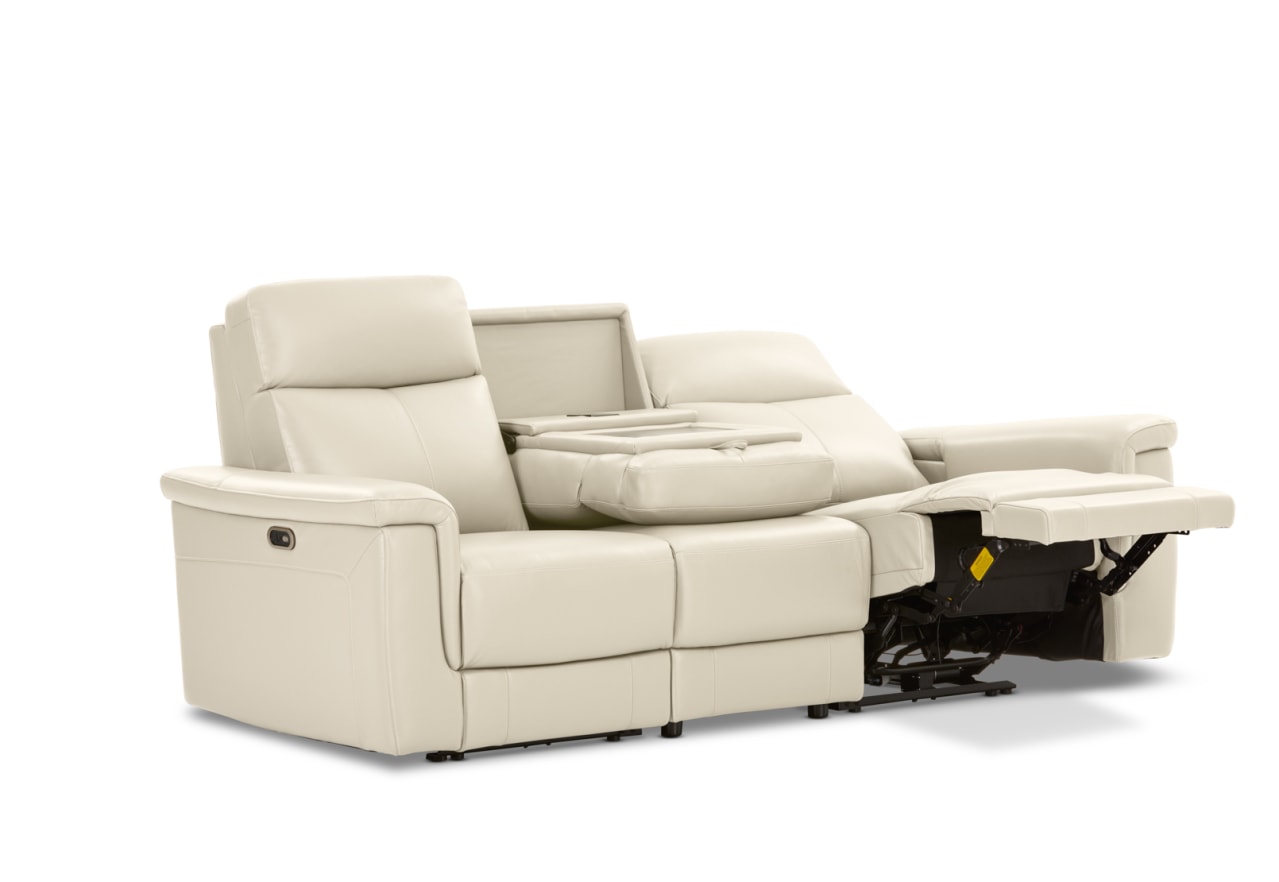 SERGIO LEATHER 3 Seater with 2 Inbuilt Electric Recliners – image 8 of 18