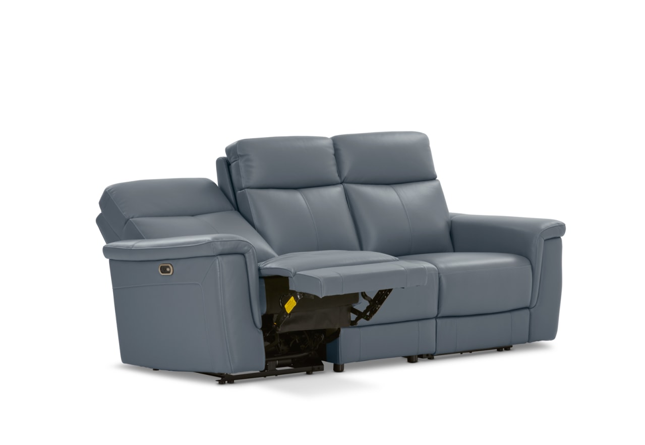 SERGIO LEATHER 3 Seater with 2 Inbuilt Electric Recliners – image 5 of 18