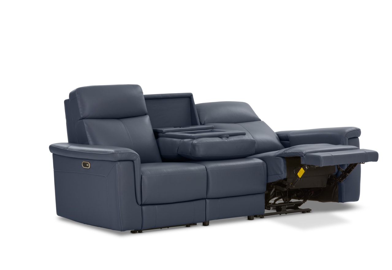 SERGIO LEATHER 3 Seater with 2 Inbuilt Electric Recliners – image 8 of 18