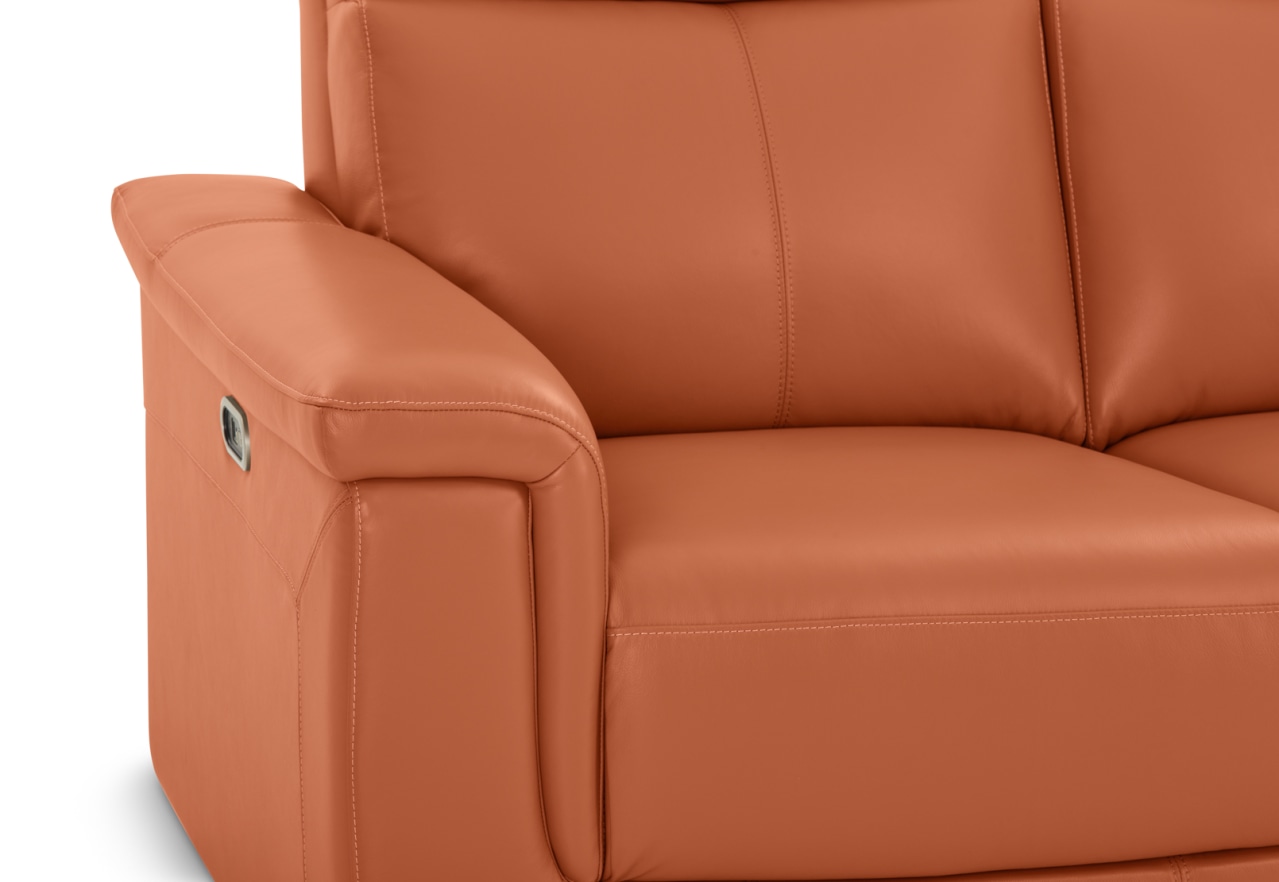 SERGIO LEATHER 3 Seater with 2 Inbuilt Electric Recliners – image 12 of 18