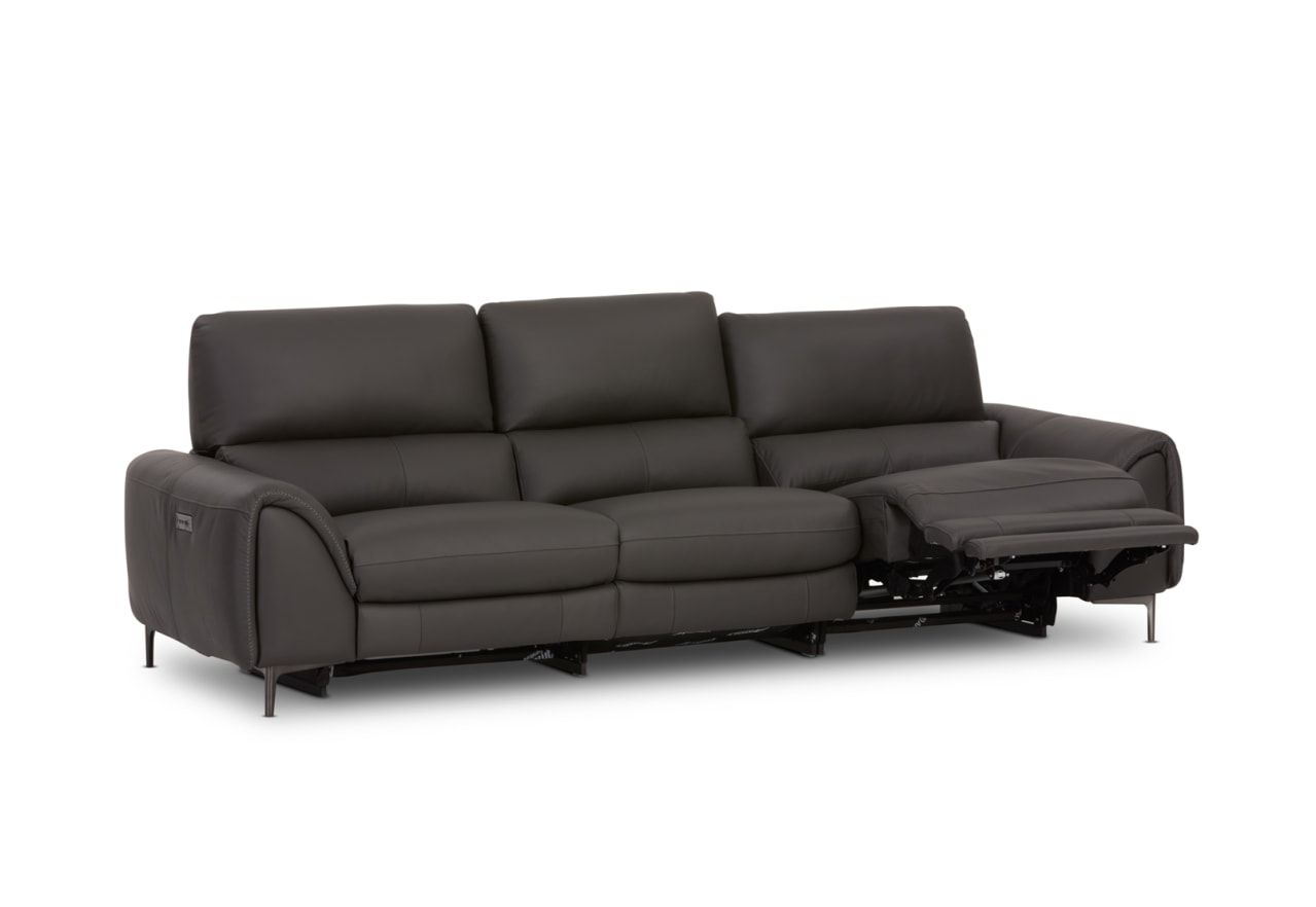 DOMINICO LEATHER 3 Seater with 2 inbuilt Electric Recliners – image 4 of 18
