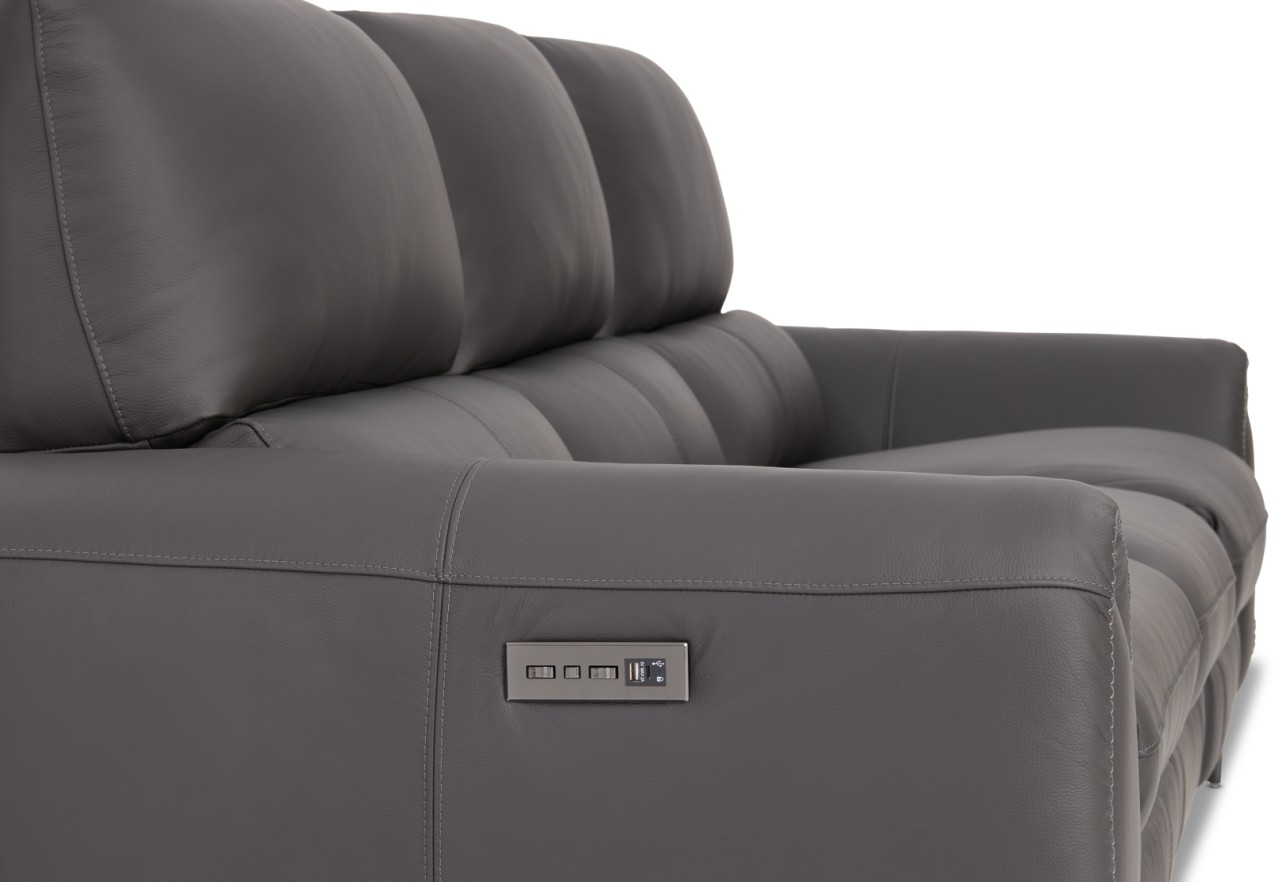 DOMINICO LEATHER 3 Seater with 2 inbuilt Electric Recliners – image 7 of 18