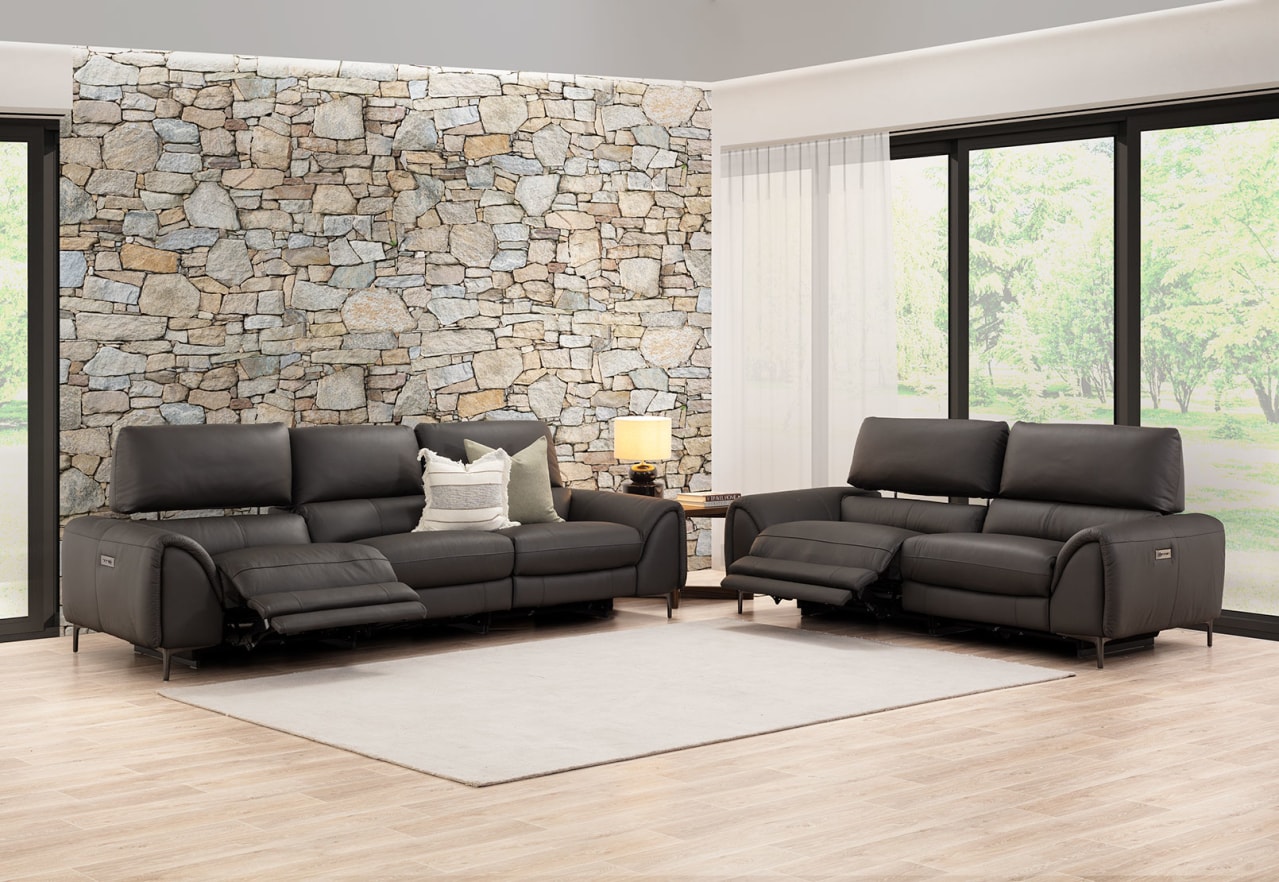 DOMINICO LEATHER 3 Seater with 2 inbuilt Electric Recliners – image 14 of 18