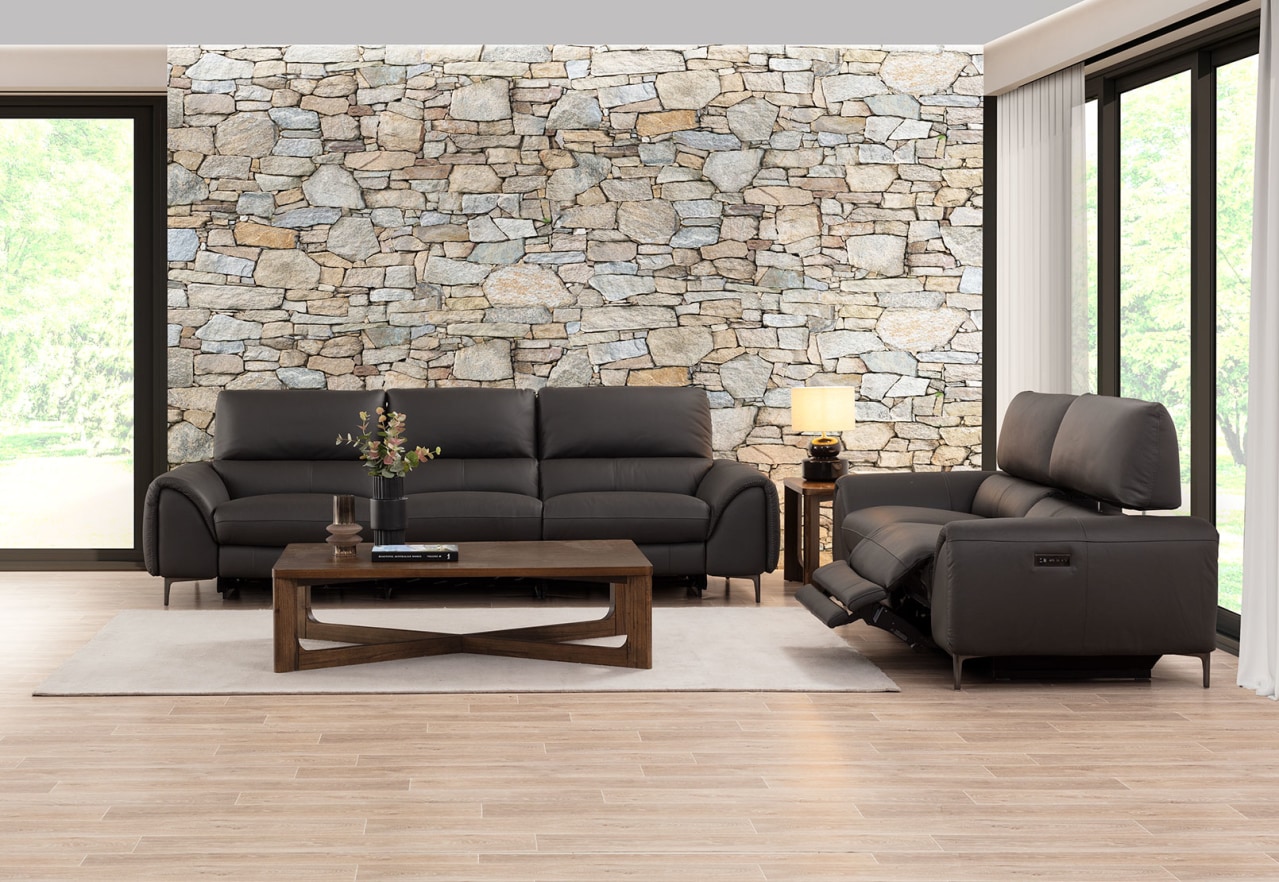 DOMINICO LEATHER 3 Seater with 2 inbuilt Electric Recliners – image 16 of 18