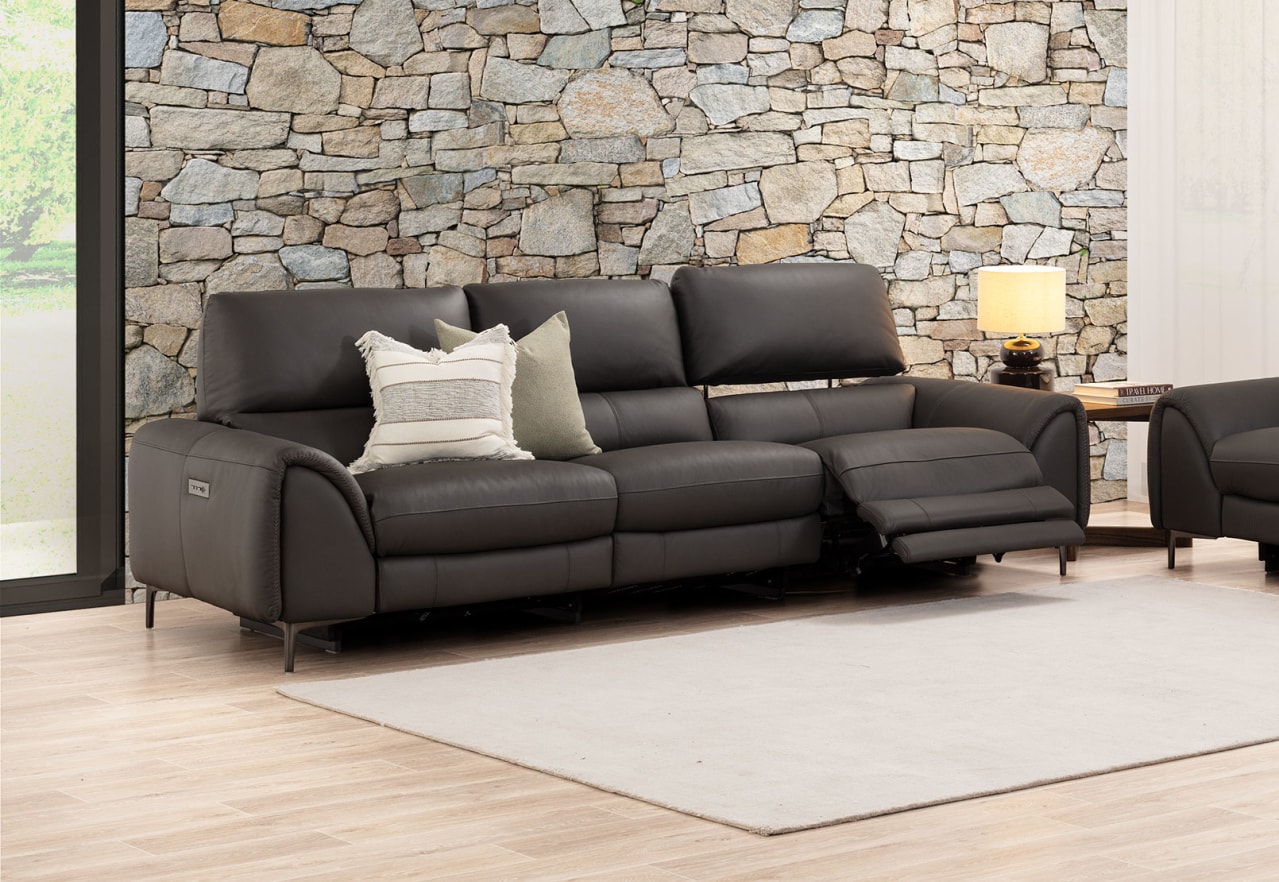 DOMINICO LEATHER 3 Seater with 2 inbuilt Electric Recliners – image 18 of 18