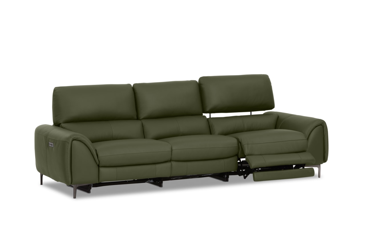 DOMINICO LEATHER 3 Seater with 2 inbuilt Electric Recliners – image 5 of 11