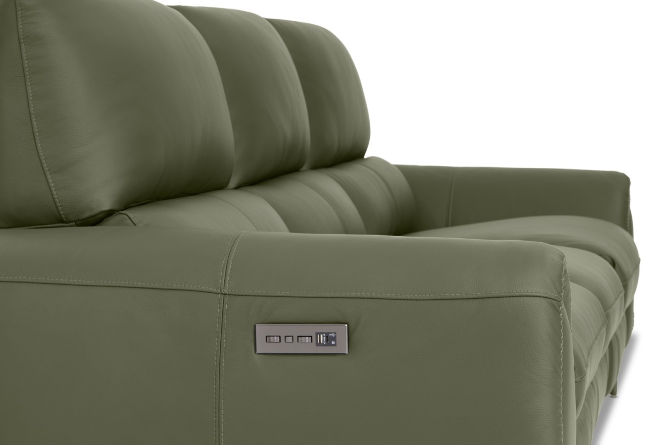 DOMINICO LEATHER 3 Seater with 2 inbuilt Electric Recliners – image 7 of 11