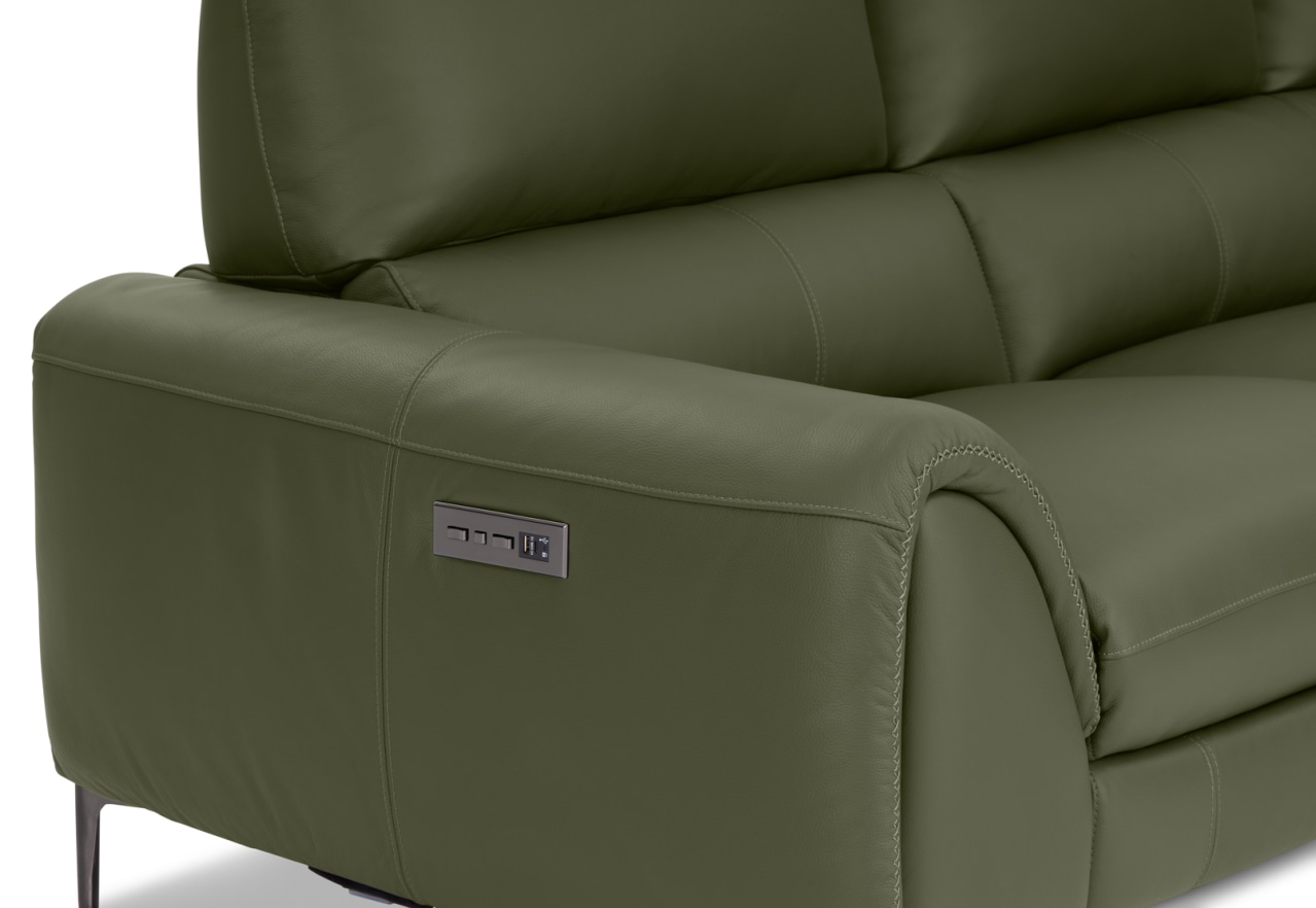 DOMINICO LEATHER 3 Seater with 2 inbuilt Electric Recliners – image 8 of 11