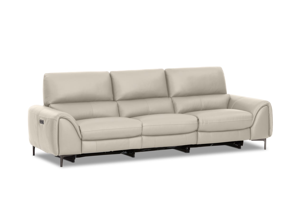 DOMINICO LEATHER 3 Seater with 2 inbuilt Electric Recliners – image 2 of 11