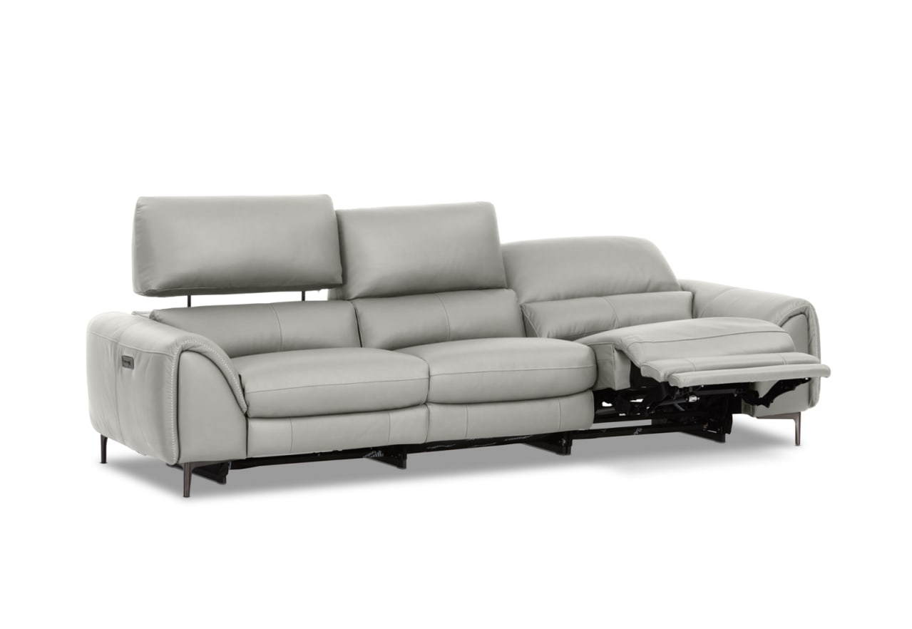 DOMINICO LEATHER 3 Seater with 2 inbuilt Electric Recliners – image 3 of 11