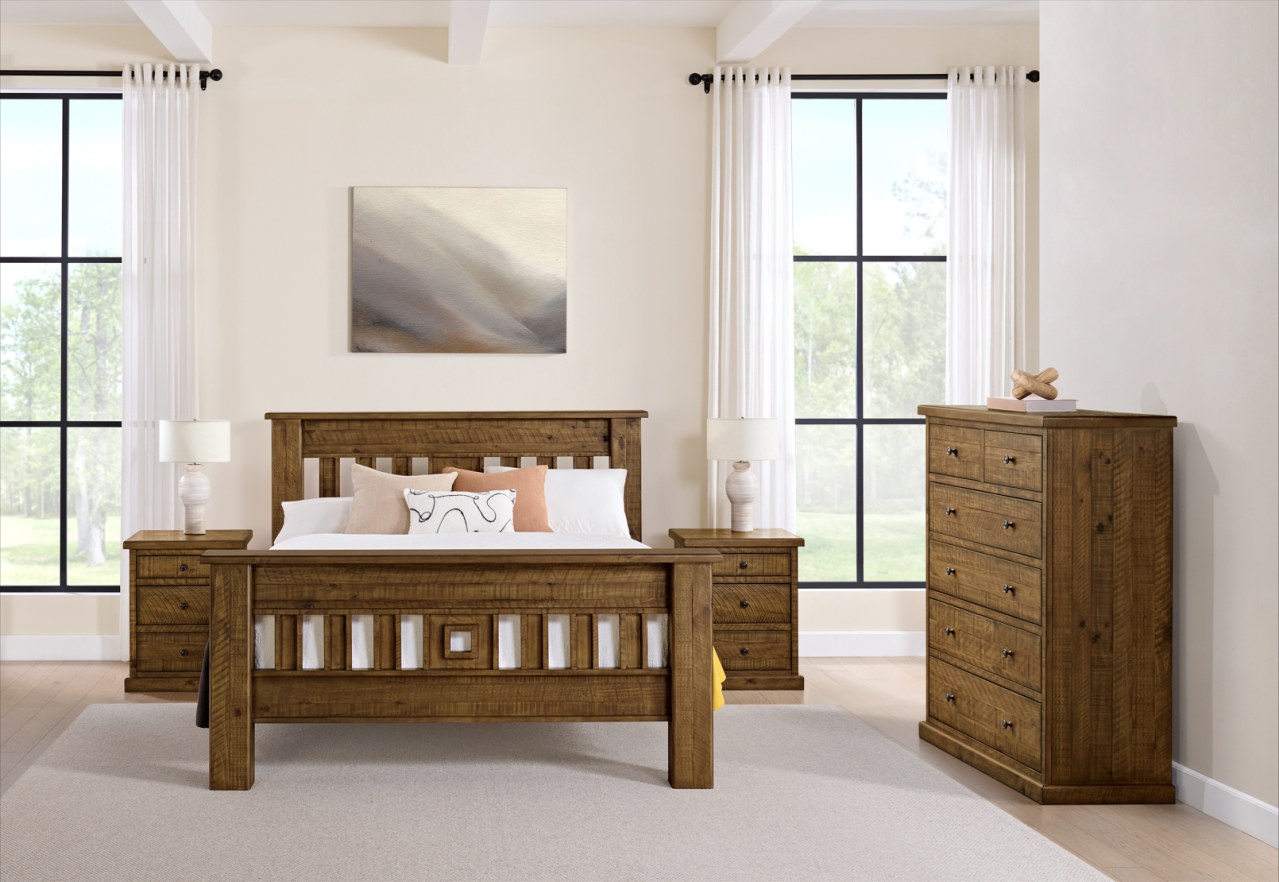 WILLOWBROOK 4 Piece King Bed Tall Chest Suite. – image 2 of 3