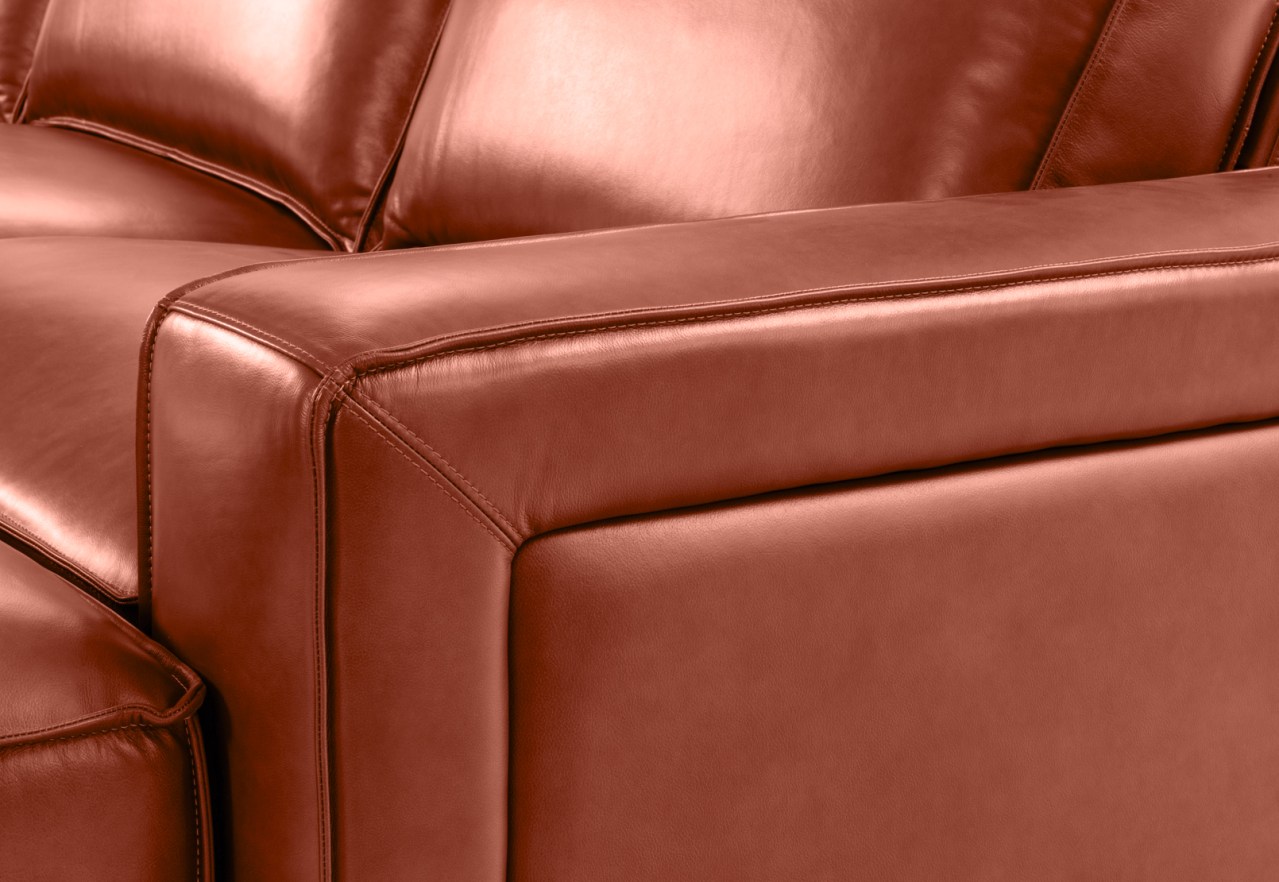 BARTELLE LEATHER 3.5 Seater Sofa with Ottoman. – image 8 of 10