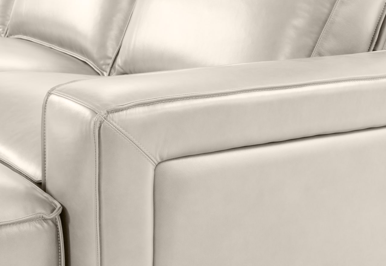 BARTELLE LEATHER 3.5 Seater Sofa with Ottoman. – image 9 of 11