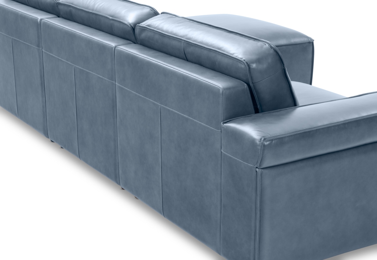 BARTELLE LEATHER 3.5 Seater Sofa with Ottoman. – image 7 of 10