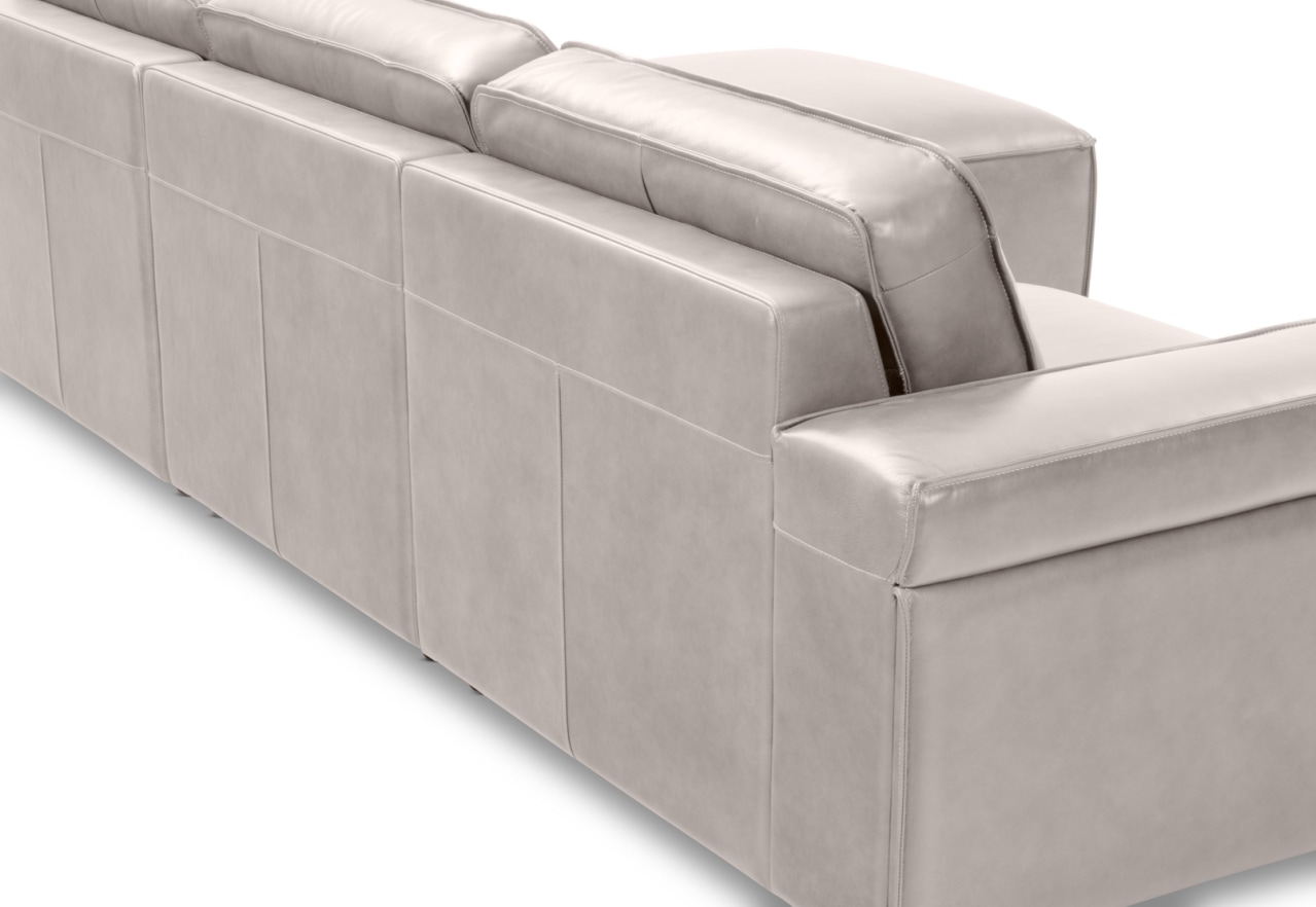 BARTELLE LEATHER 3.5 Seater Sofa with Ottoman. – image 7 of 10