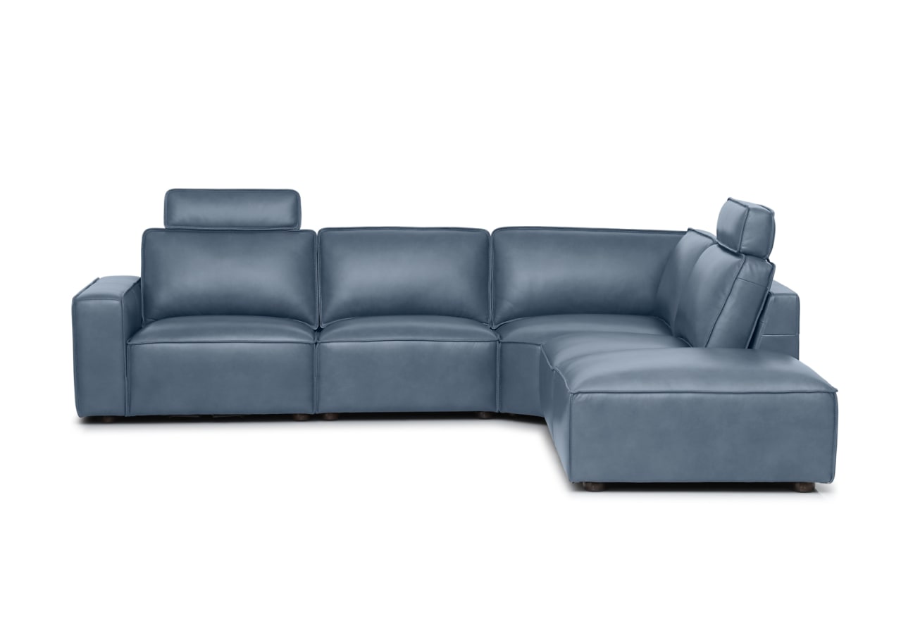 BARTELLE LEATHER 5 Piece RHF Corner Chaise. – image 2 of 3