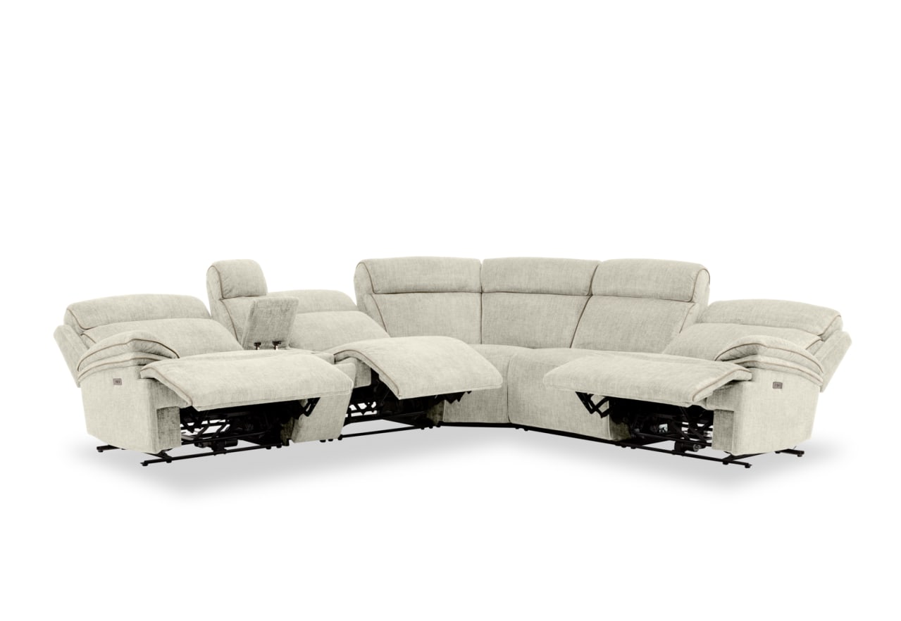 SEYMOUR FABRIC 5 Seater Corner Lounge with LHF Console – image 4 of 20