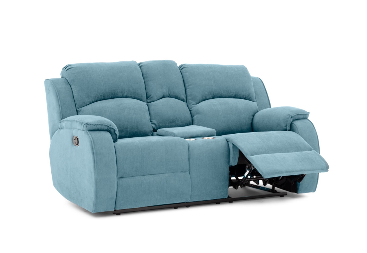 KAYDEN FABRIC 2 Seater with Inbuilt Recliners and Console – image 3 of 16