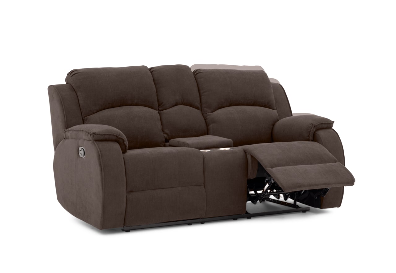 KAYDEN FABRIC 2 Seater with Inbuilt Recliners and Console – image 3 of 16