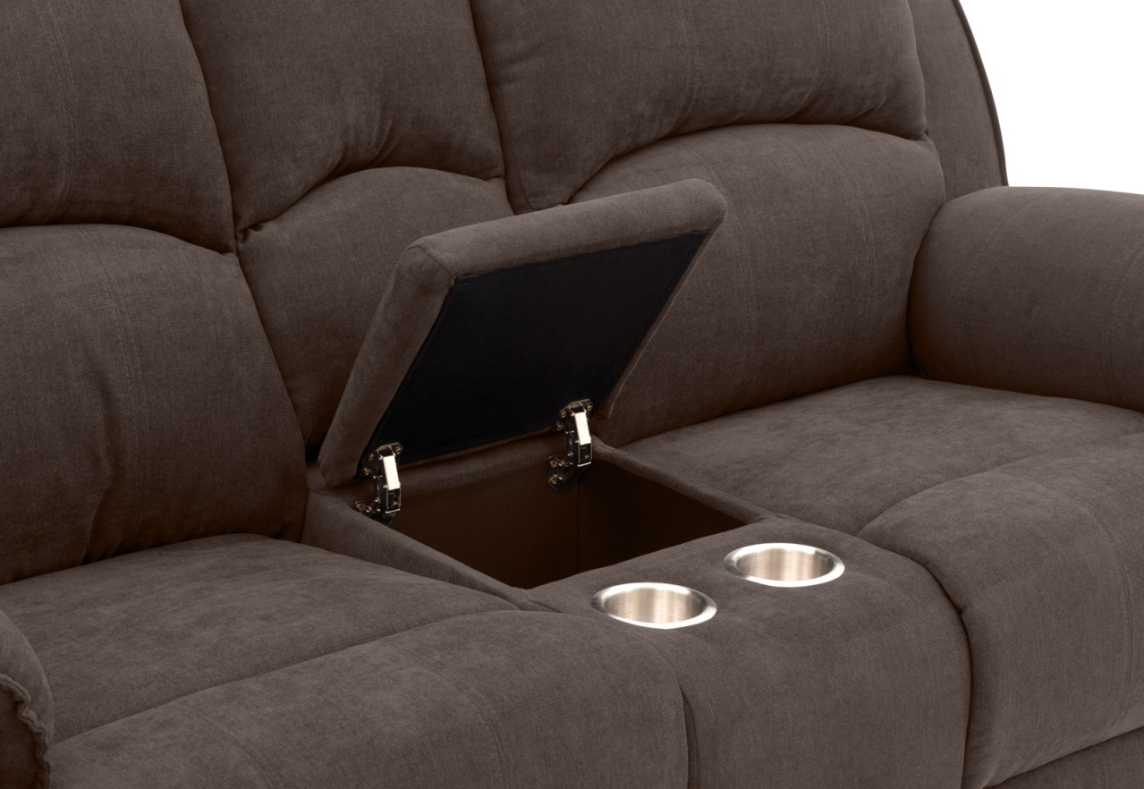 KAYDEN FABRIC 2 Seater with Inbuilt Recliners and Console – image 11 of 16
