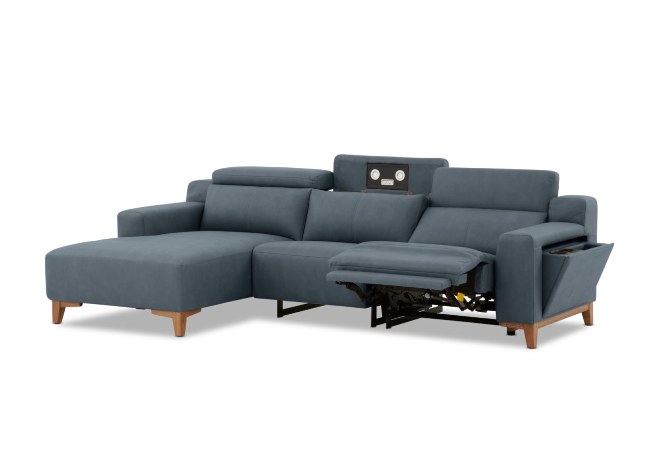 GAGE FABRIC 3 Seater Sofa with Electric Recliner & LHF Chaise – image 7 of 13