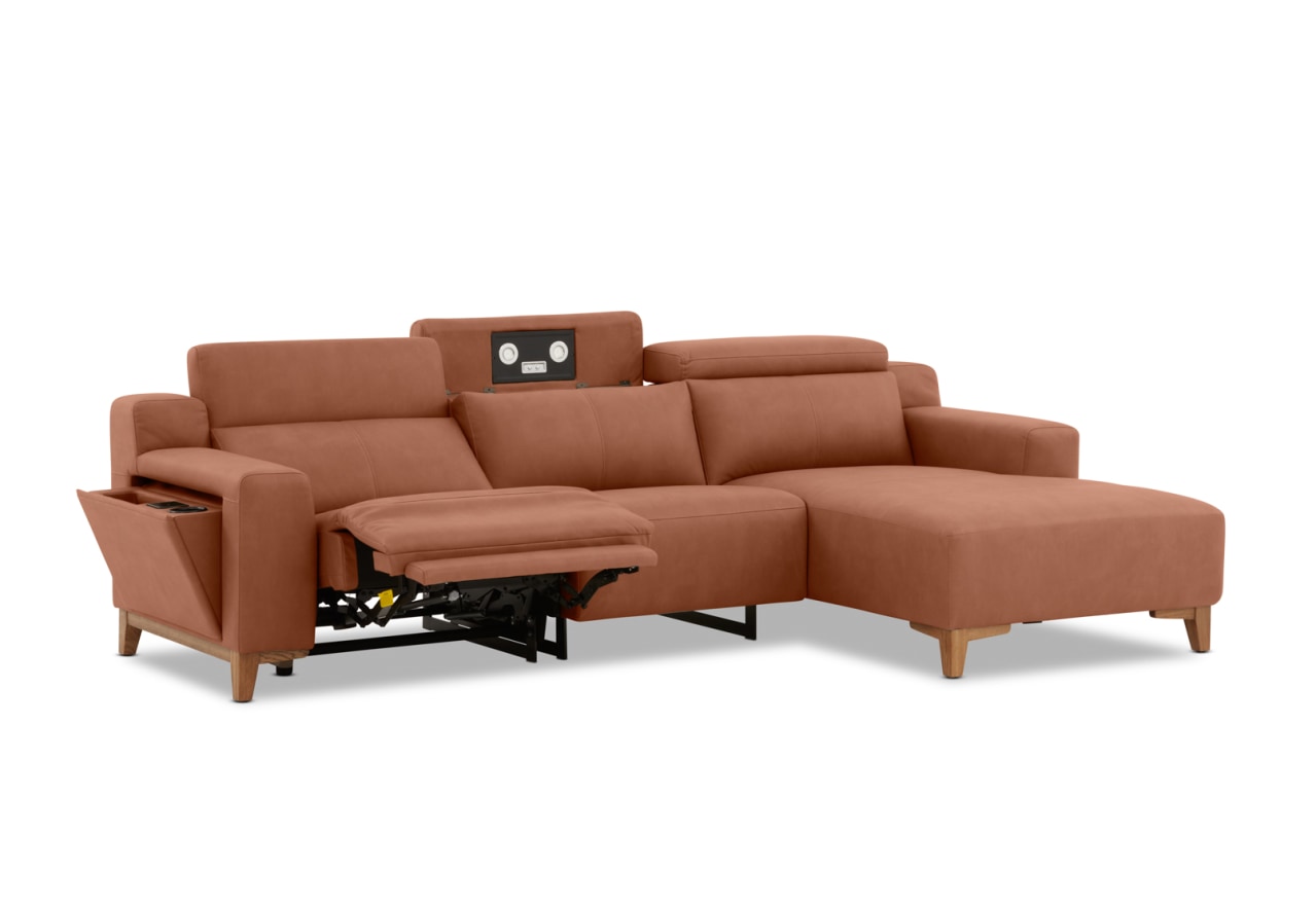 GAGE FABRIC 3 Seater Sofa with Electric Recliner &  RHF Chaise – image 7 of 13
