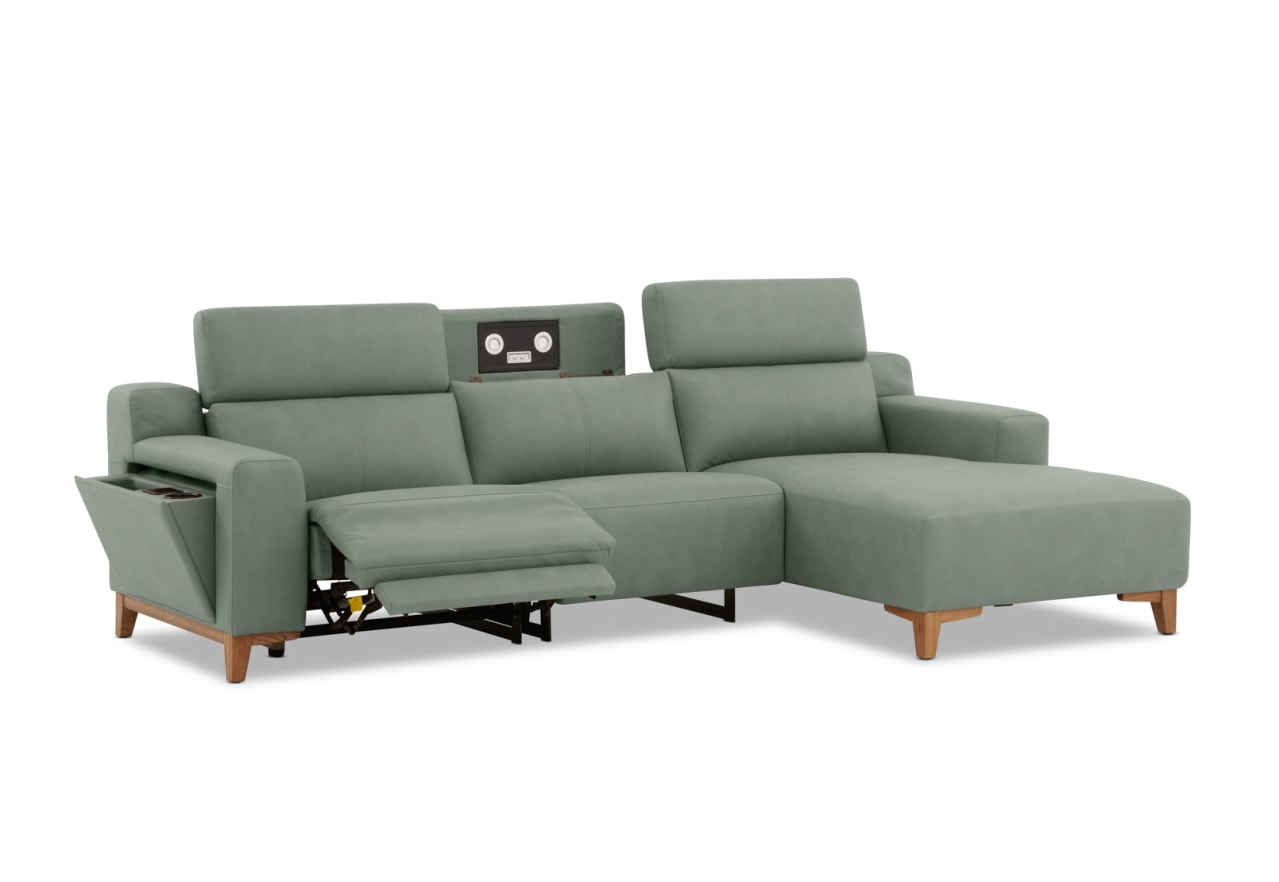 GAGE FABRIC 3 Seater Sofa with Electric Recliner &  RHF Chaise – image 6 of 13