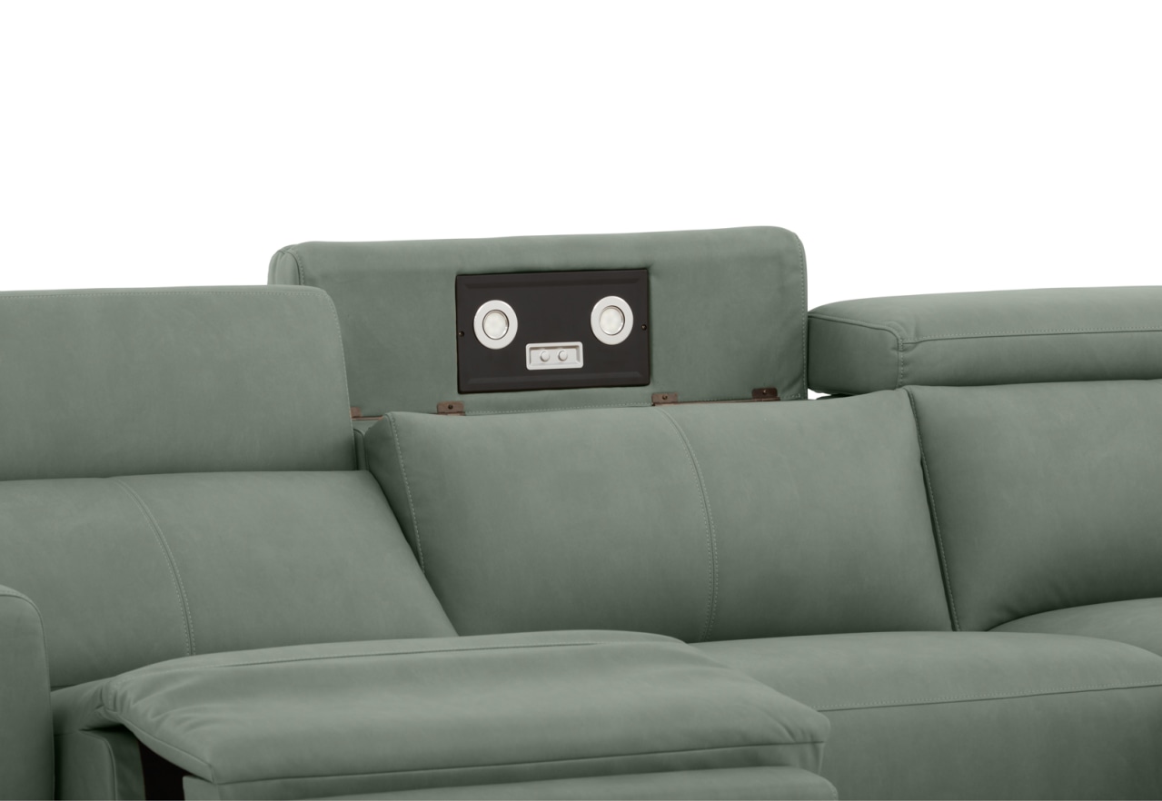 GAGE FABRIC 3 Seater Sofa with Electric Recliner &  RHF Chaise – image 8 of 13